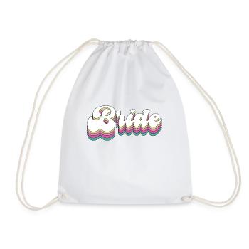 Mariée Vintage Lettrage Rétro Enterrement de vie de garçon Proposition engagée - Sac de sport léger - blanc - Devant