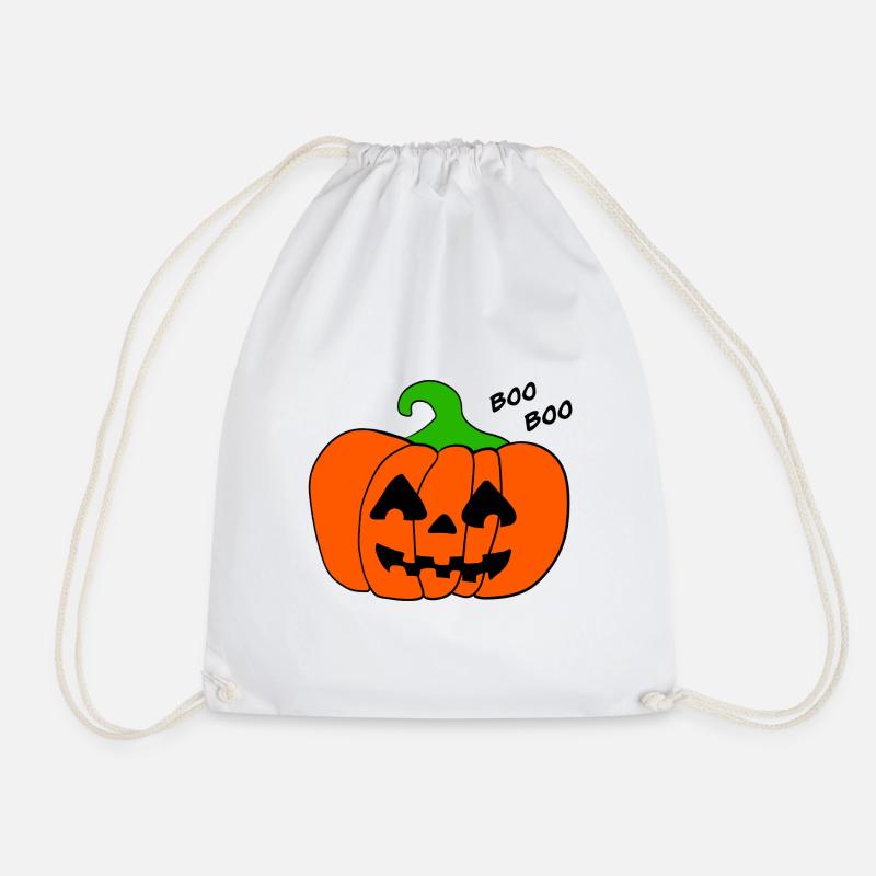 Halloween Pumpkin Boo - Drawstring Bag - white