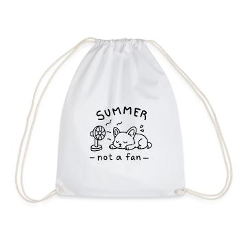 Summer_not_a_fan - Drawstring Bag - white - Front