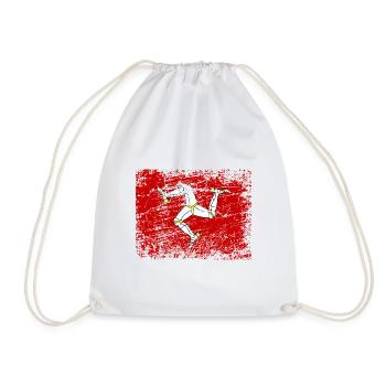 Isle of Man Flagge Triskele Flag of Isle of Man - Drawstring Bag - white - Front