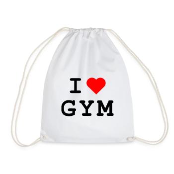 I love Gym - I love the gym - Drawstring Bag - white - Front