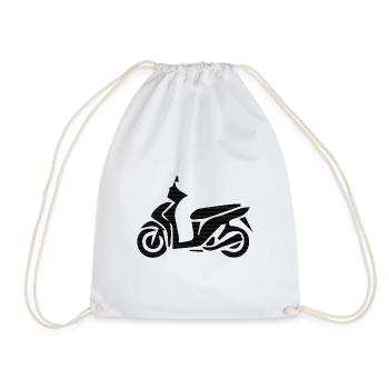 Motorrad Chopper Cruiser Biker Mechaniker Geschenk - Turnbeutel - Weiß - Vorne