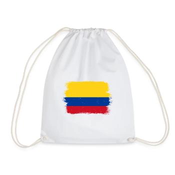 Colombia Flag Vintage Colombian Flag - Drawstring Bag - white - Front