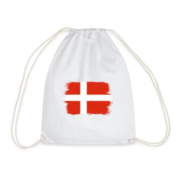 Denmark Flag Scandinavia Danish Flag Travel - Drawstring Bag - white - Front