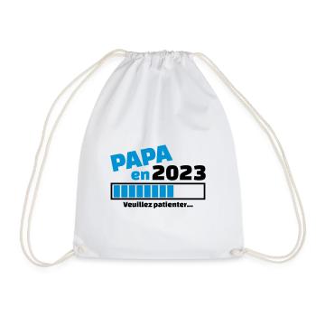 papa en 2023 veuillez patienter - futur papa - Sac de sport léger - blanc - Devant