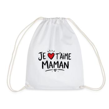 Je t'aime Maman avec Cœur Rouge - Sac de sport léger - blanc - Devant