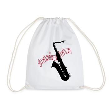 Saxophone / Jazz / Music - Drawstring Bag - white - Front