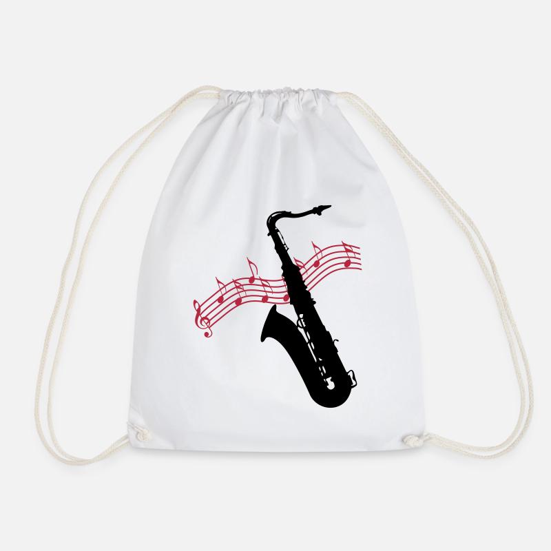 Saxophone / Jazz / Music - Drawstring Bag - white