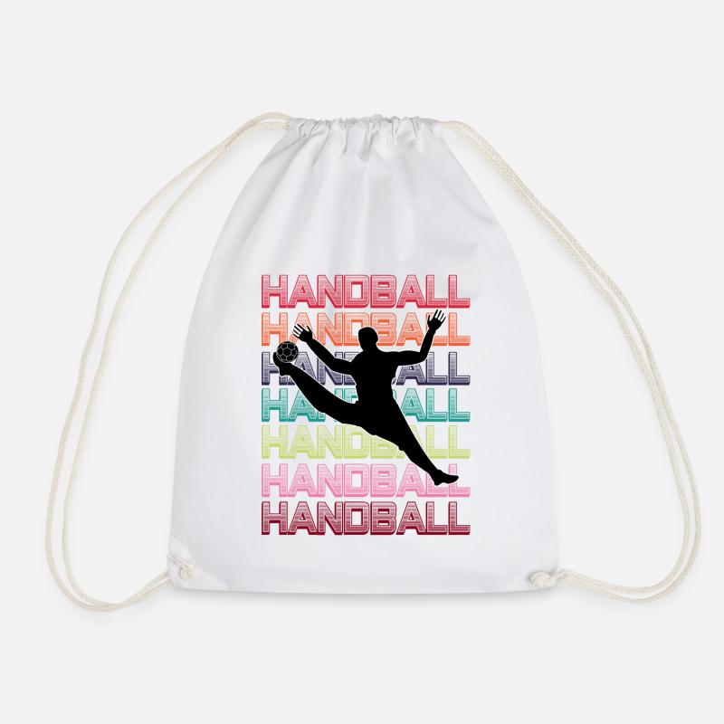 Handball Torwart mit buntem Hintergrund - Turnbeutel - Weiß
