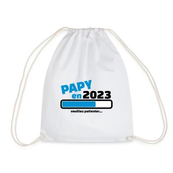 papy en 2023 veuillez patienter - Sac de sport léger - blanc - Devant