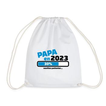 papa en 2023 veuillez patienter - futur papa - Sac de sport léger - blanc - Devant