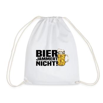Bier Jammert Nicht! Lustiger Bier Spruch - Turnbeutel - Weiß - Vorne