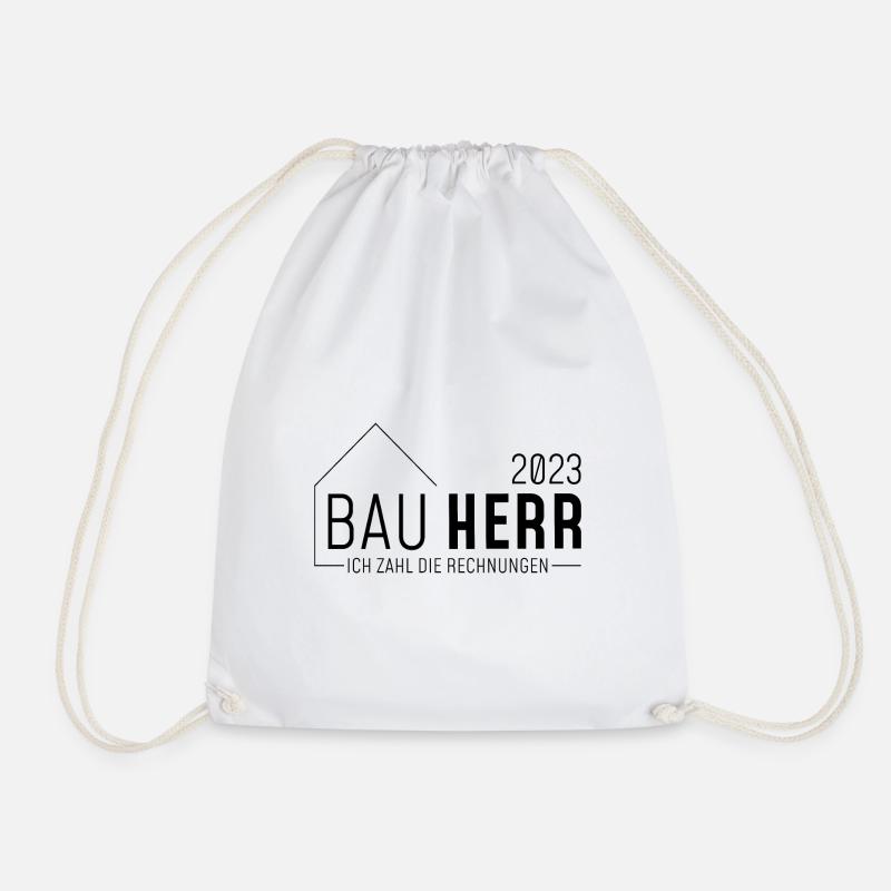 Bauherr 2023 // Ich zahl die Rechnungen //dunkel - Turnbeutel - Weiß