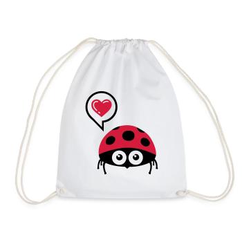 Marienkäfer (ladybug) 02.2 - Turnbeutel - Weiß - Vorne