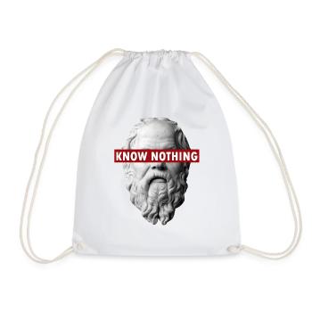KNOW NOTHING SOCRATES - Drawstring Bag - white - Front