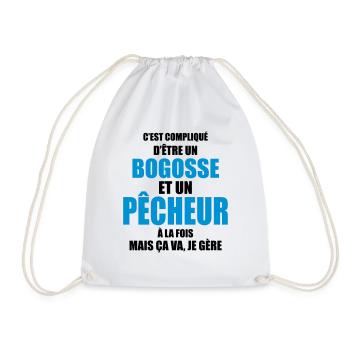 c'est compliqué d'être un bogosse et un pêcheur - Sac de sport léger - blanc - Devant