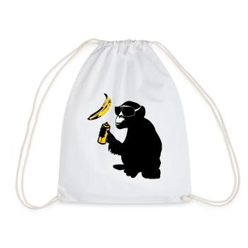 singe pulvérisé banane - Sac de sport léger - blanc - Devant
