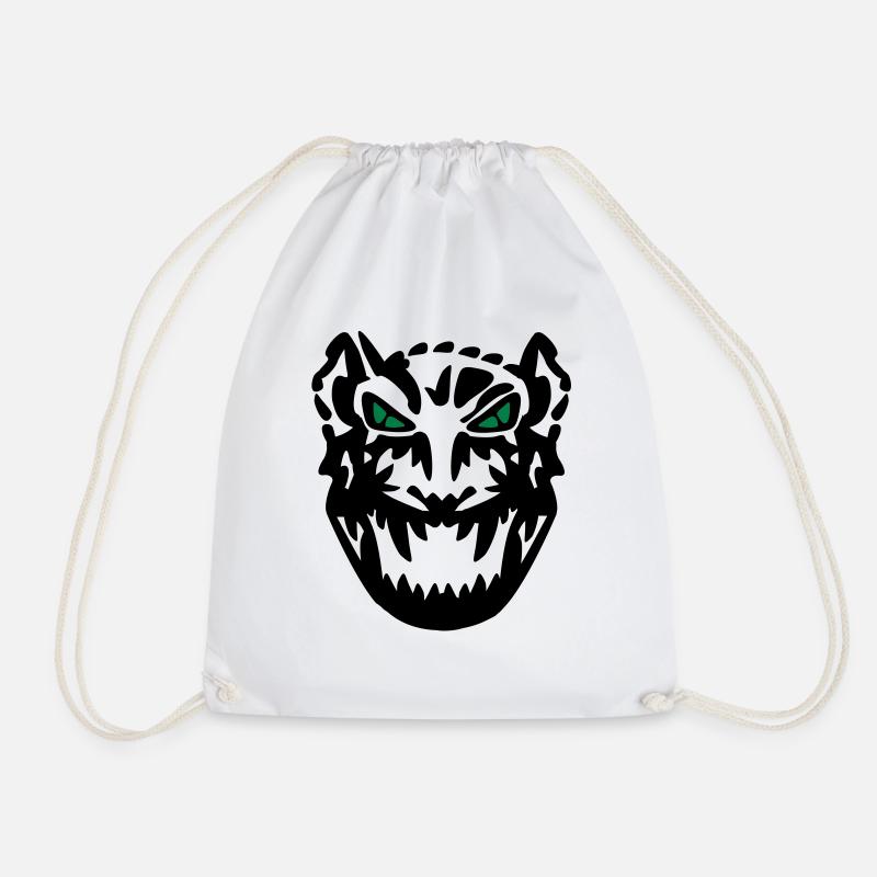 tiger_ear_vec_2 en - Drawstring Bag - white