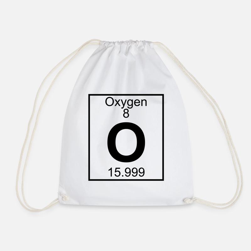 Oxygen (O) (element 8) - Drawstring Bag - white