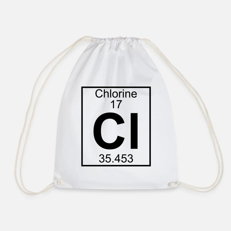 Chlorine (Cl) (element 17) - Drawstring Bag - white