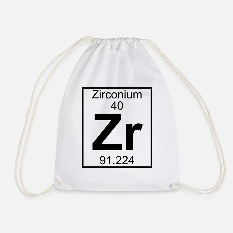 Zirconium (Zr) (element 40) - Drawstring Bag - white