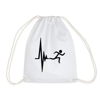 Heartbeat pulse frequency icon race - Drawstring Bag - white - Front