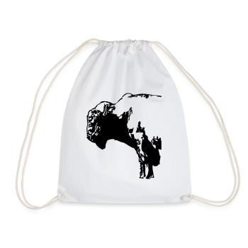Buffalo - Bull - Drawstring Bag - white - Front