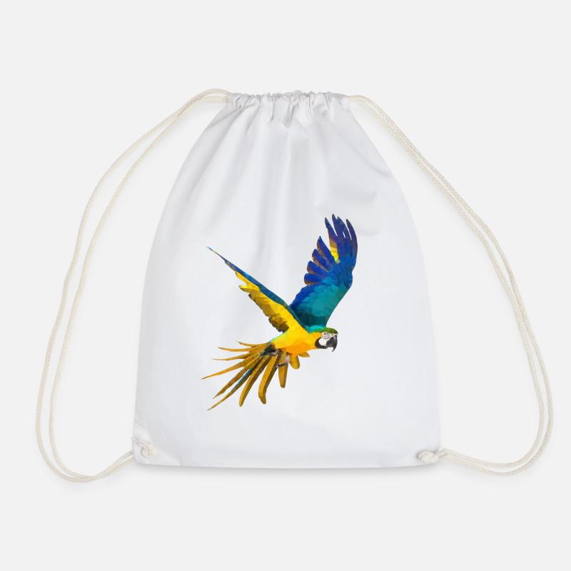 Ara bleu et jaune low poly - Sac de sport léger - blanc