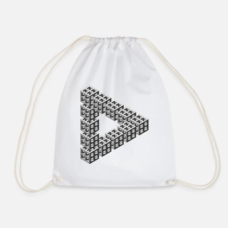Penrose Polygon - Drawstring Bag - white
