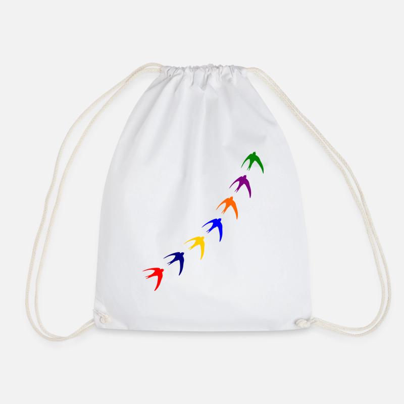 Colorful birds - Drawstring Bag - white