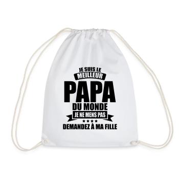 best dad birthday dad - Drawstring Bag - white - Front