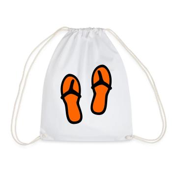 Flip Flops Badelatschen Grafik Icon - Turnbeutel - Weiß - Vorne