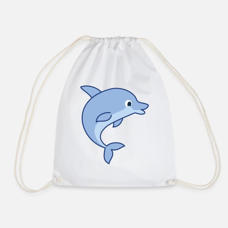 Dolphin - Dolphin - Drawstring Bag - white