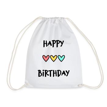 JAHRESTAG. ALLES GUTE ZUM GEBURTSTAG!. ALLES GUTE ZUM GEBURTSTAG!. - Turnbeutel - Weiß - Vorne