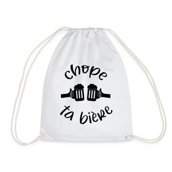 Chope ta bière / Humour / Alcool / Drôle - Sac de sport léger - blanc - Devant
