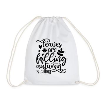 15 leaves are falling - Drawstring Bag - white - Front