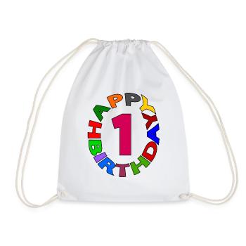 Happy Birthday 1 - Drawstring Bag - white - Front