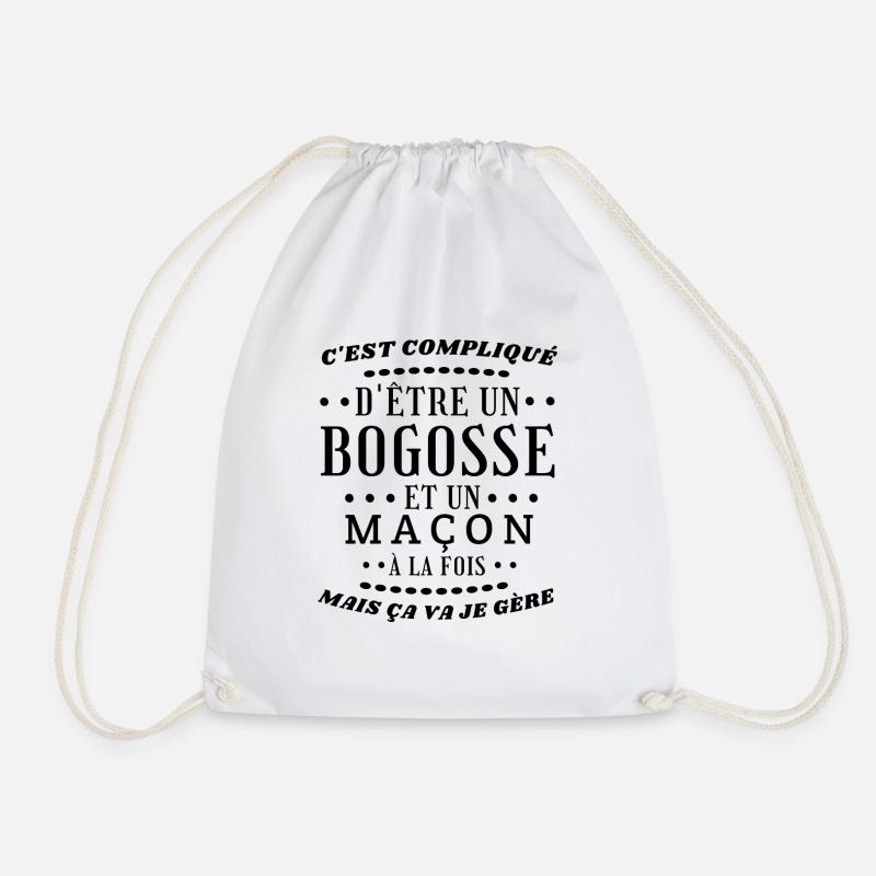 Bogosse Mason - Drawstring Bag - white