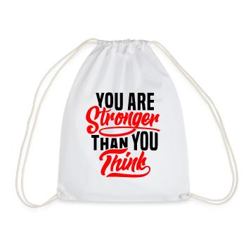 Stronger than you think - Drawstring Bag - white - Front