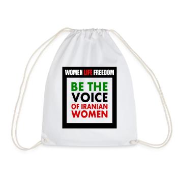 Women life freedom - Be the voice Of iranian women - Drawstring Bag - white - Front