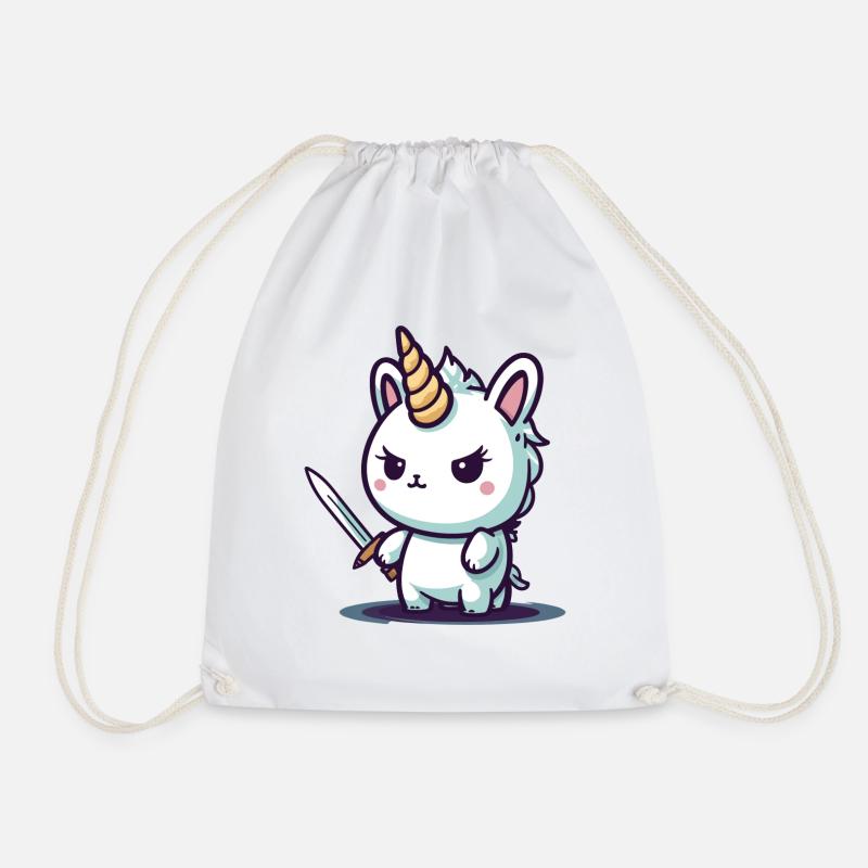 Unicorn bad ass - Drawstring Bag - white