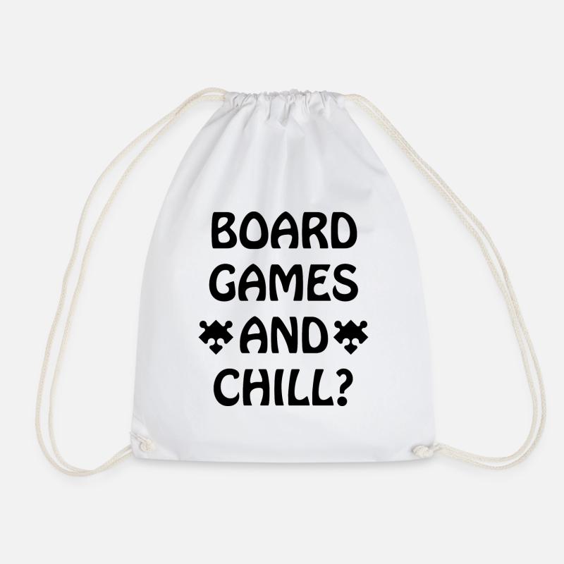 boardgame chess backgammon game night - Turnbeutel - Weiß