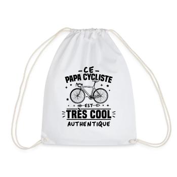 Ce papa cycliste est cool et authentique - Sac de sport léger - blanc - Devant