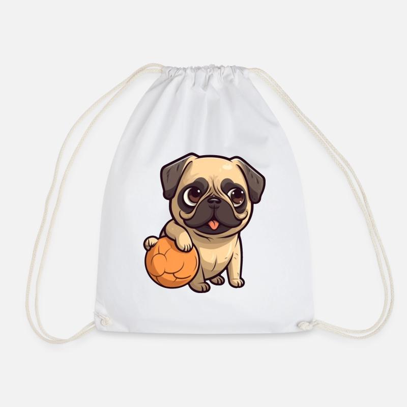 Mops - Turnbeutel - Weiß