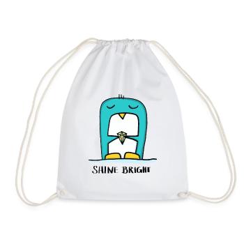 Briller - Pingouin au diamant - Sac de sport léger - blanc - Devant