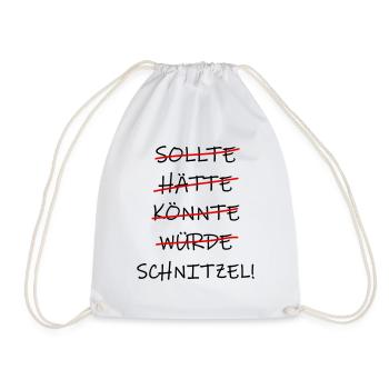 sollte hätte könnte würde Schnitzel! - Turnbeutel - Weiß - Vorne