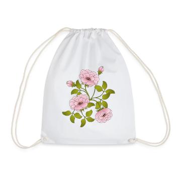 Flowers - Drawstring Bag - white - Front