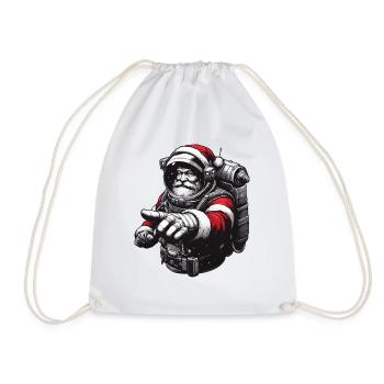 Idée cadeau Père Noël astronaute - Sac de sport léger - blanc - Devant