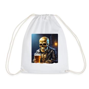 Bier Skull 0.4 - Turnbeutel - Weiß - Vorne