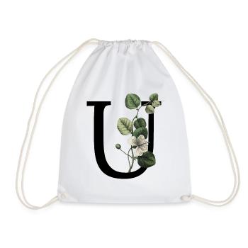 lettre u botanique vert - Sac de sport léger - blanc - Devant
